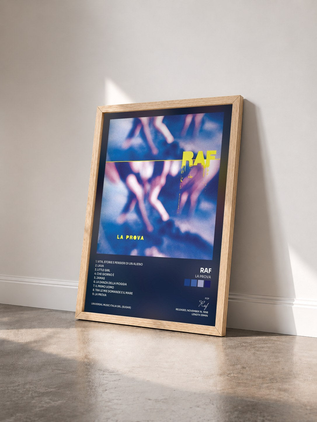 #bois Tableau de l'album La prova de Raf vu de trois quarts, cadre en bois brut