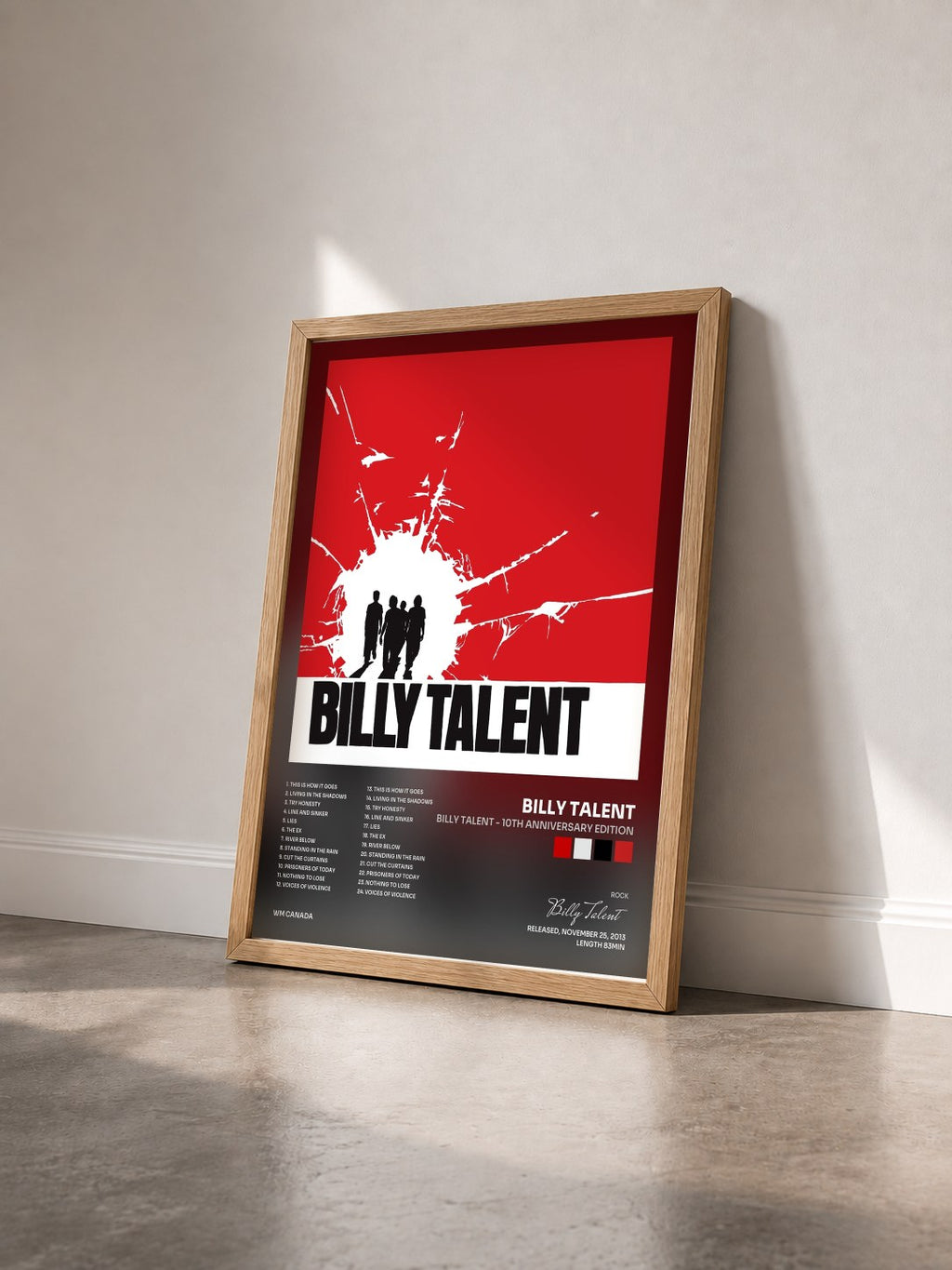 #bois Tableau de l'album Billy Talent - 10th Anniversary Edition de Billy Talent vu de trois quarts, cadre en bois brut
