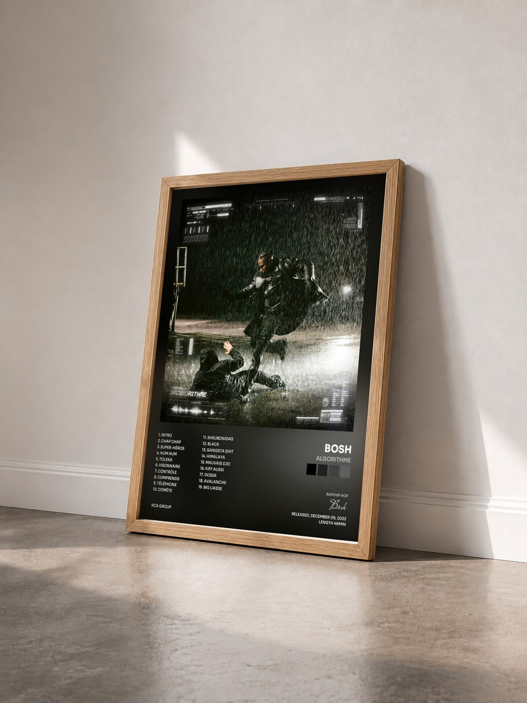 #bois Tableau de l'album Algorithme de Bosh vu de trois quarts, cadre en bois brut