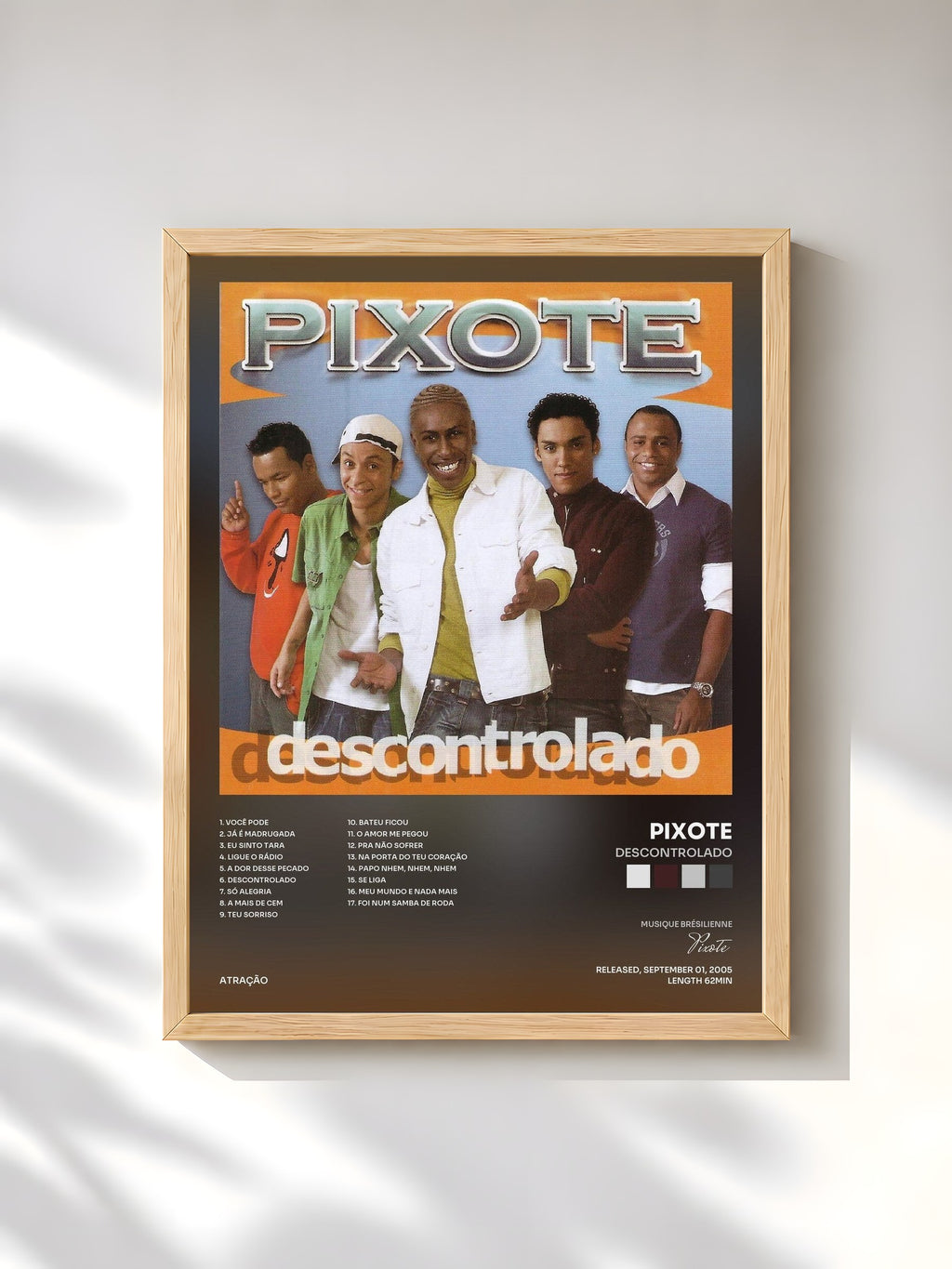 #bois Tableau de l'album Descontrolado de Pixote, cadre en bois brut, imprimé et encadré en France