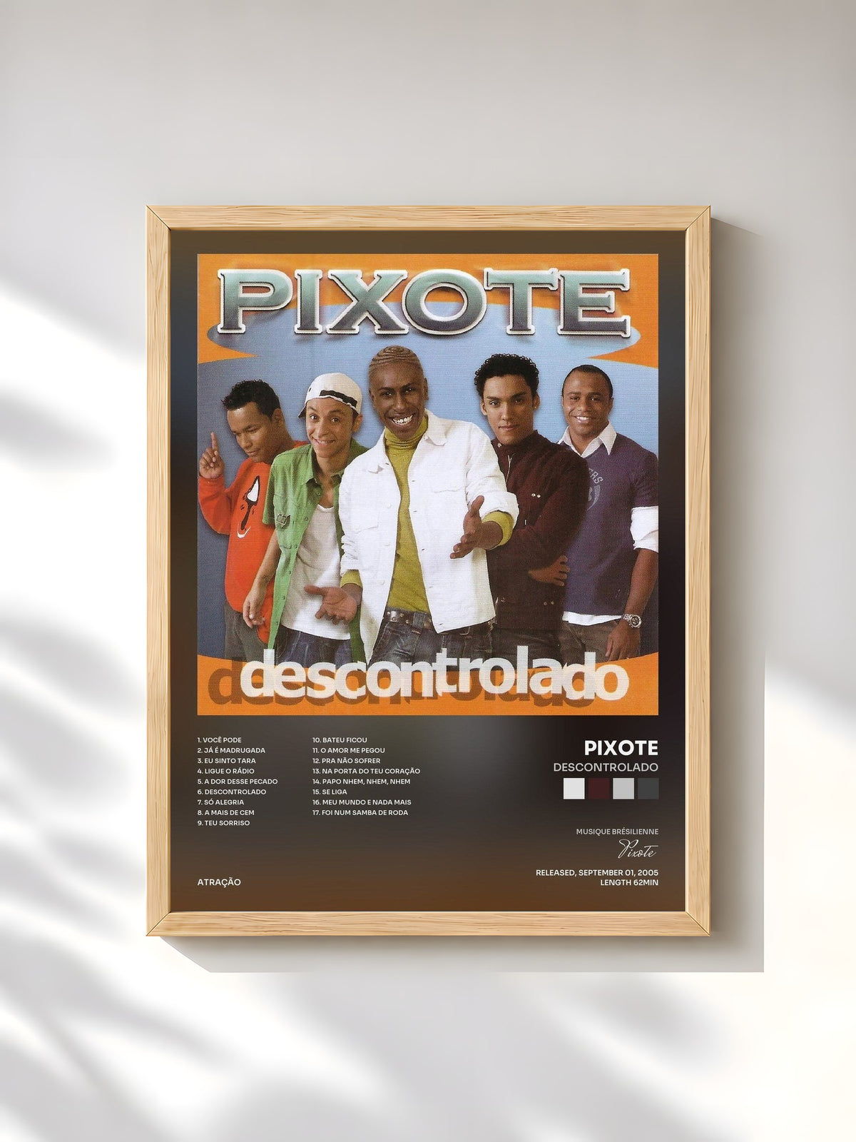 #bois Tableau de l'album Descontrolado de Pixote, cadre en bois brut, imprimé et encadré en France