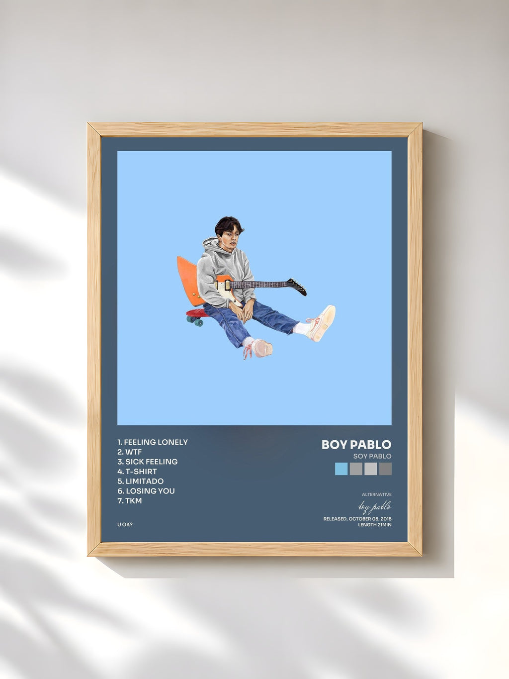 #bois Tableau de l'album Soy Pablo de boy pablo, cadre en bois brut, imprimé et encadré en France