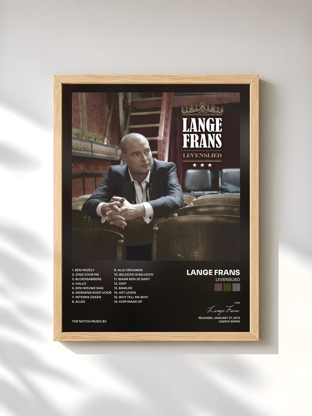 #bois Tableau de l'album Levenslied de Lange Frans, cadre en bois brut, imprimé et encadré en France