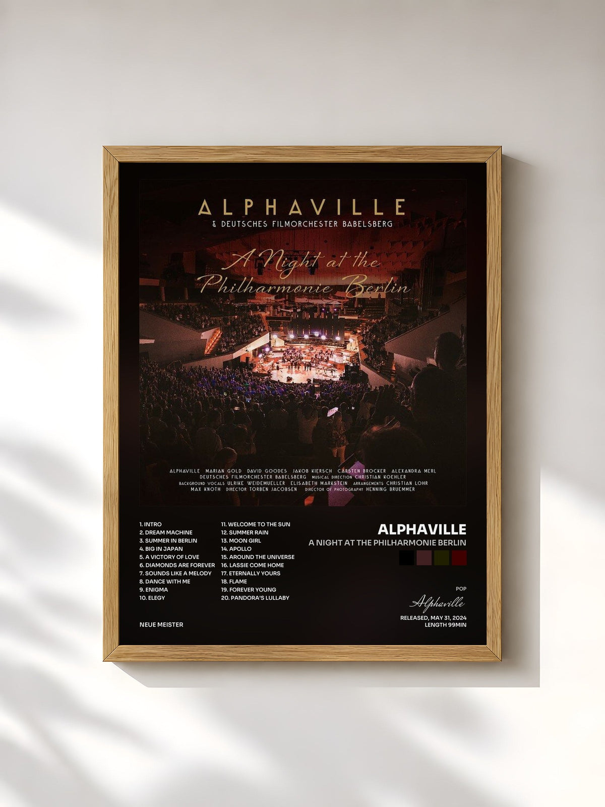 #bois Tableau de l'album A Night at the Philharmonie Berlin de Alphaville, cadre en bois brut, imprimé et encadré en France