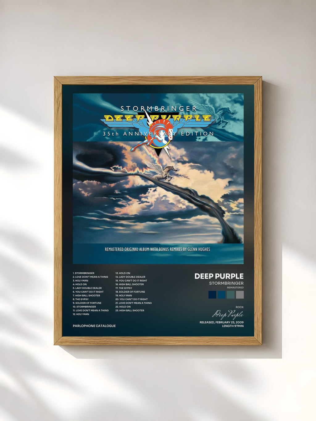 #bois Tableau de l'album Stormbringer (Remastered) de Deep Purple, cadre en bois brut, imprimé et encadré en France