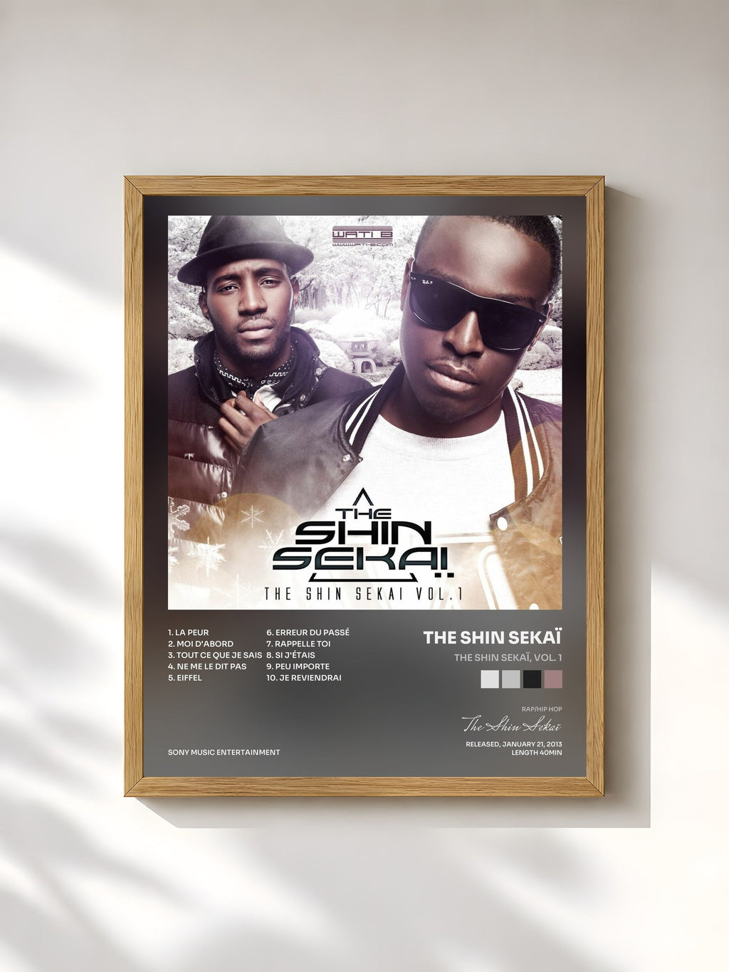 #bois Tableau de l'album The Shin Sekaï, Vol. 1 de The Shin Sekaï, cadre en bois brut, imprimé et encadré en France