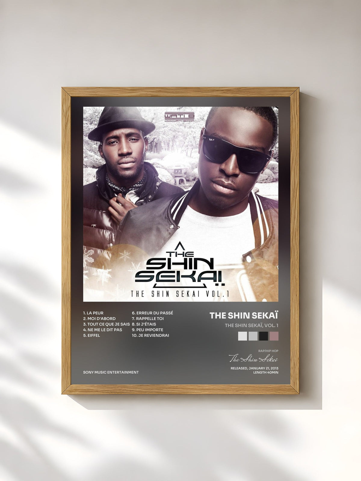 #bois Tableau de l'album The Shin Sekaï, Vol. 1 de The Shin Sekaï, cadre en bois brut, imprimé et encadré en France