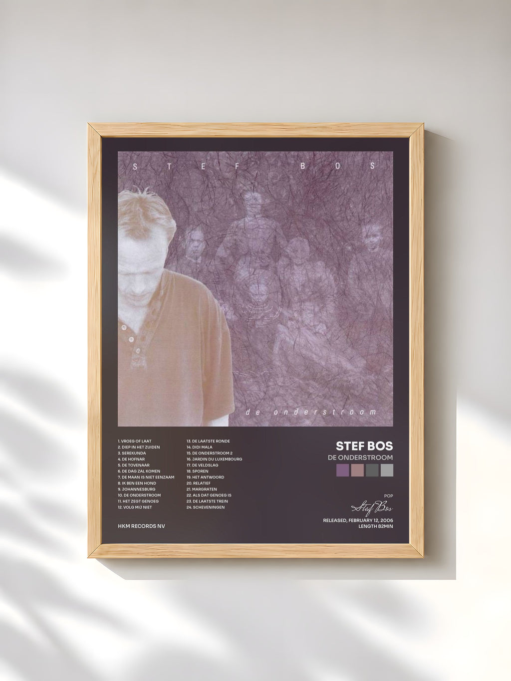 #bois Tableau de l'album De Onderstroom de Stef Bos, cadre en bois brut, imprimé et encadré en France