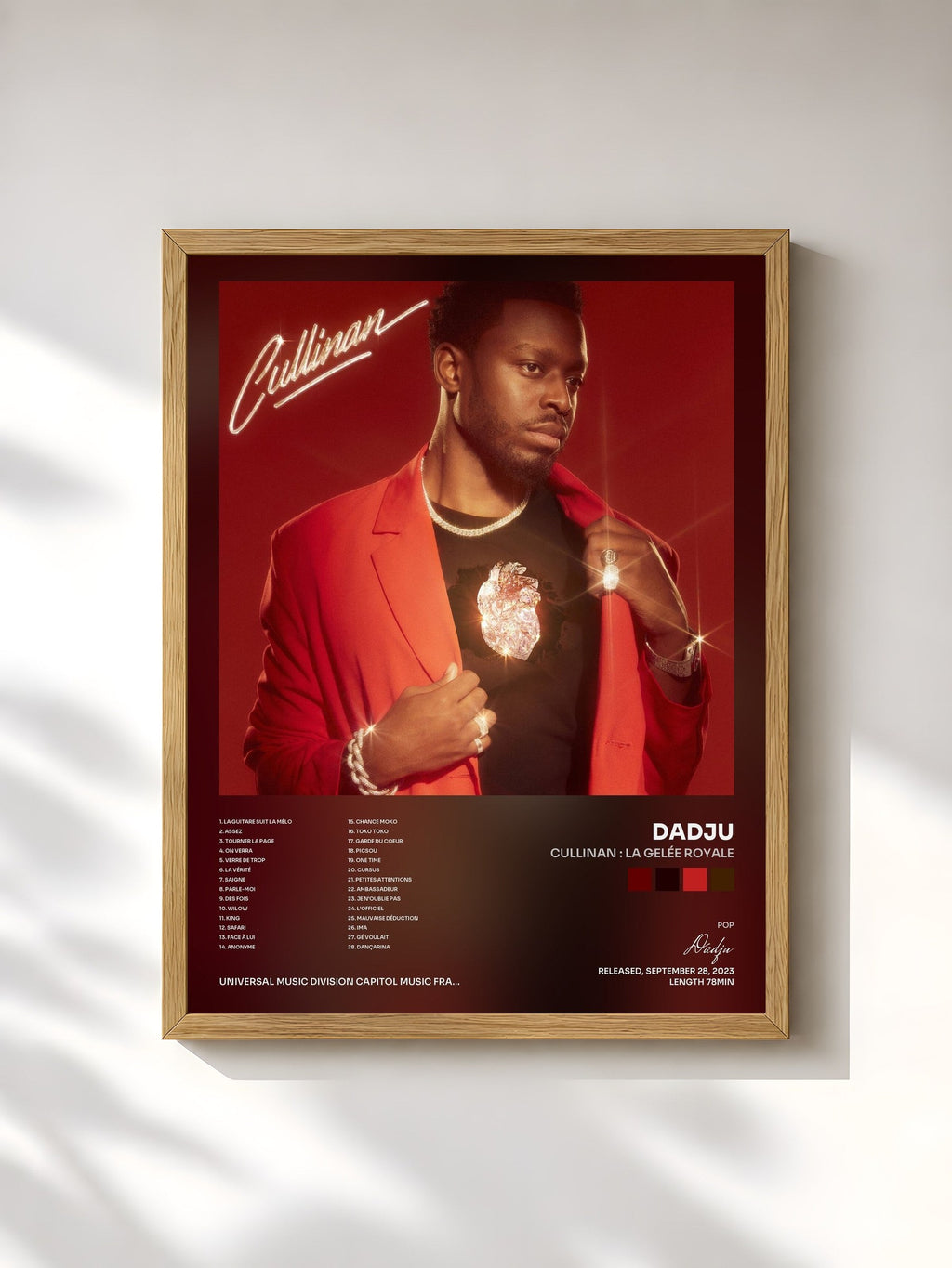 #bois Tableau de l'album Cullinan : La Gelée Royale de Dadju, cadre en bois brut, imprimé et encadré en France