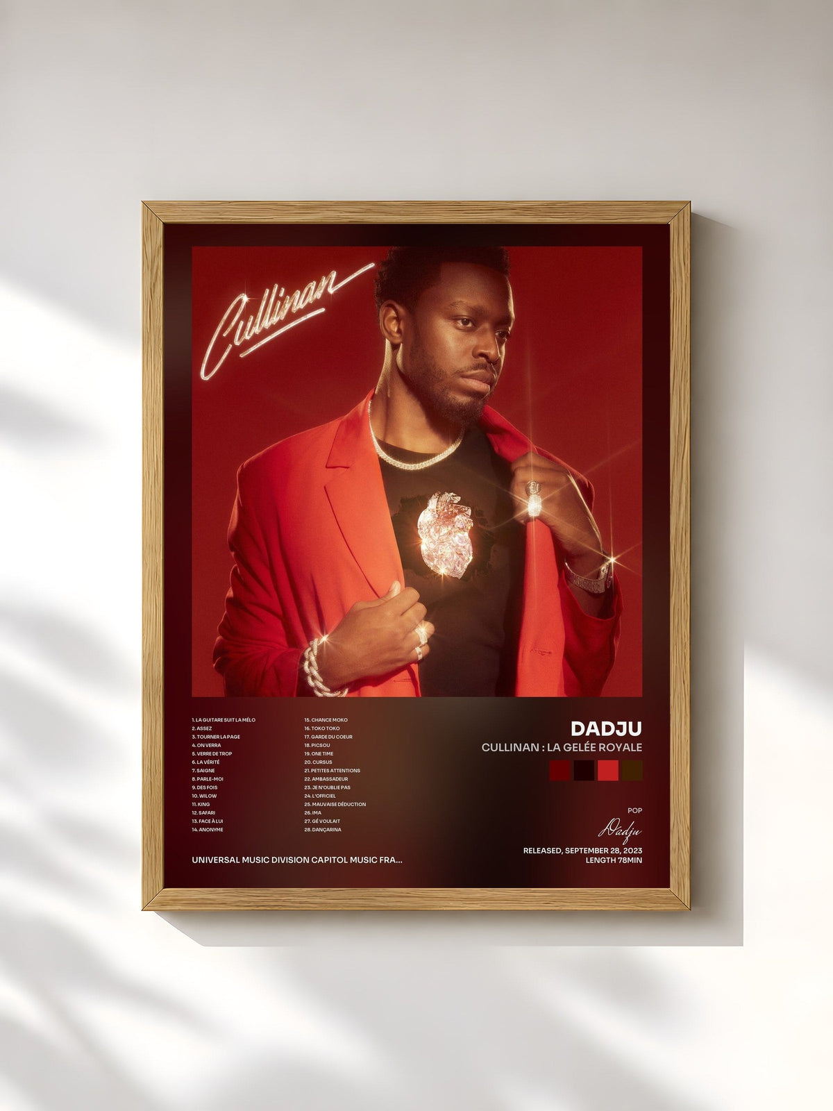 #bois Tableau de l'album Cullinan : La Gelée Royale de Dadju, cadre en bois brut, imprimé et encadré en France