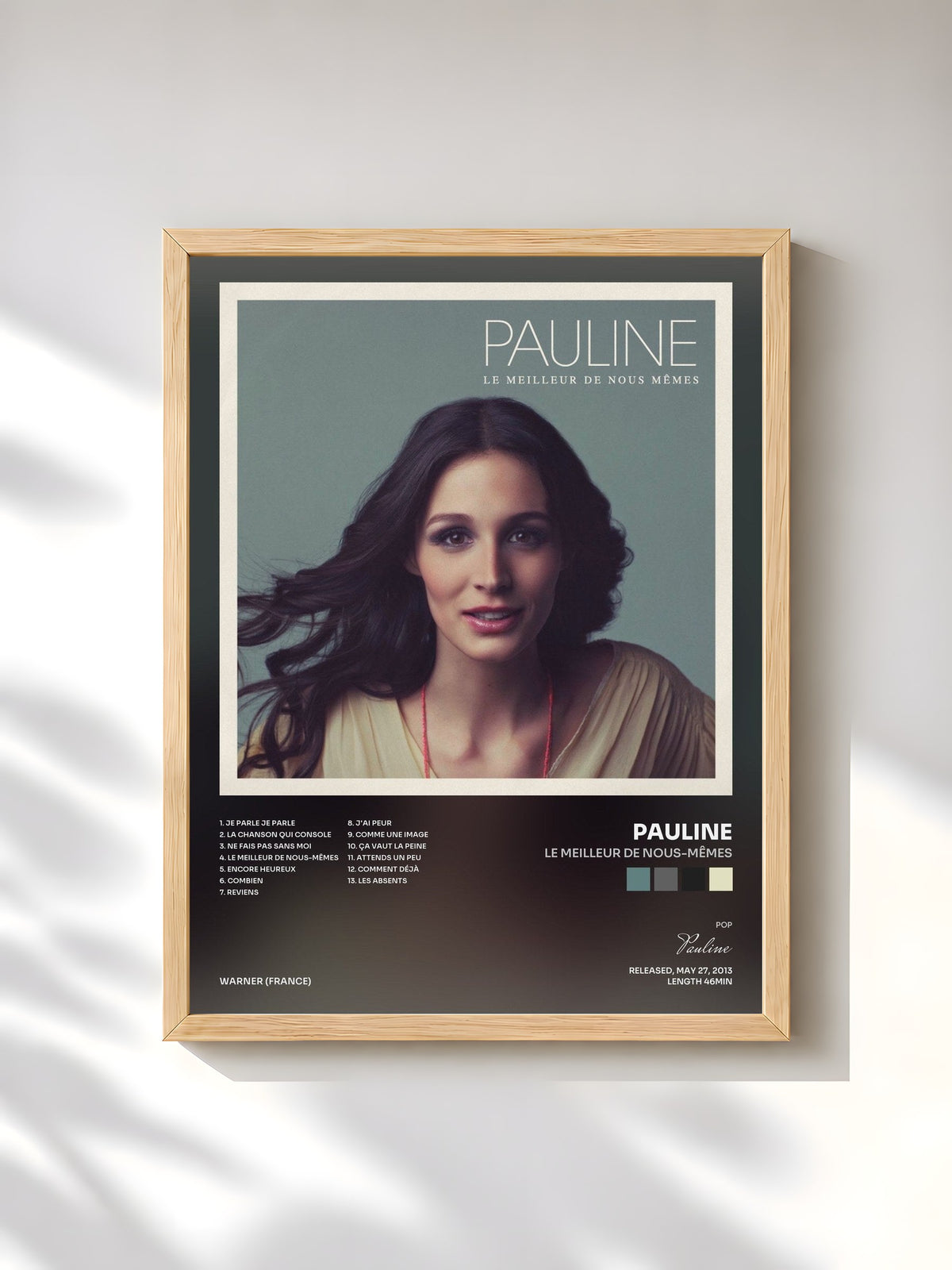 #bois Tableau de l'album Le meilleur de nous-mêmes de Pauline, cadre en bois brut, imprimé et encadré en France
