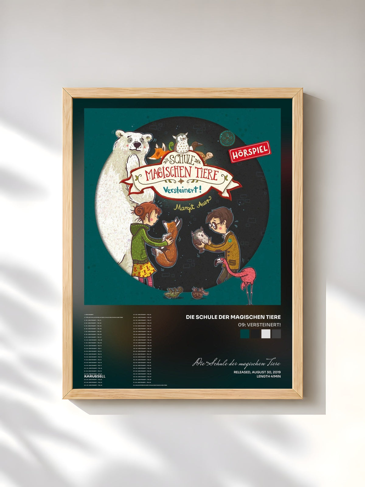 #bois Tableau de l'album 09: Versteinert! de Die Schule der magischen Tiere, cadre en bois brut, imprimé et encadré en France