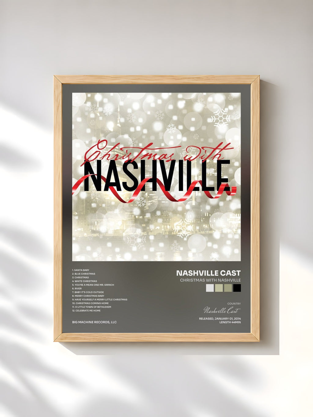 #bois Tableau de l'album Christmas With Nashville de Nashville Cast, cadre en bois brut, imprimé et encadré en France