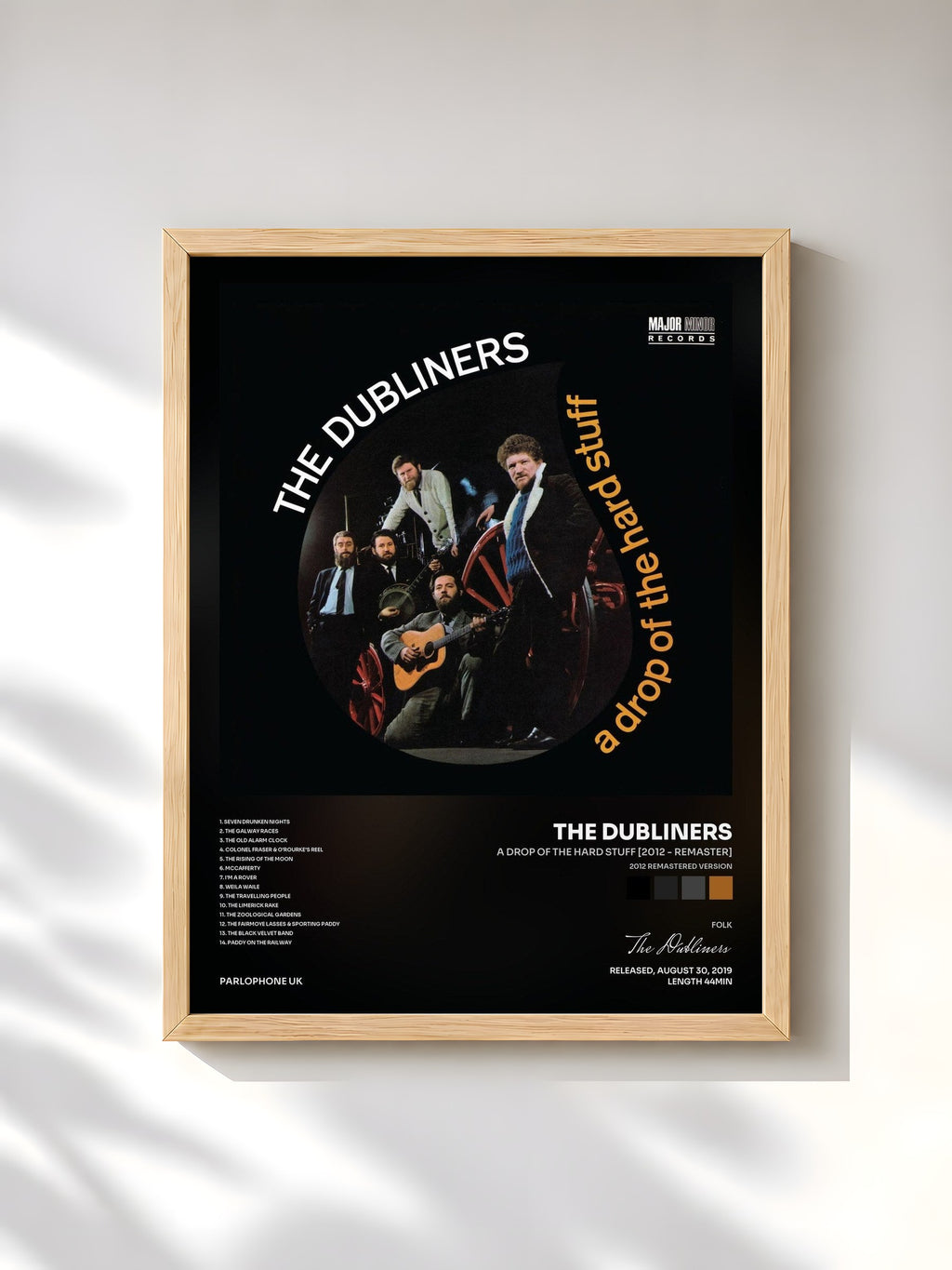 #bois Tableau de l'album A Drop of the Hard Stuff [2012 - Remaster] (2012 Remastered Version) de The Dubliners, cadre en bois brut, imprimé et encadré en France