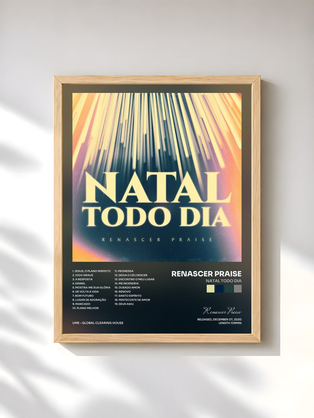 #bois Tableau de l'album Natal Todo Dia de Renascer Praise, cadre en bois brut, imprimé et encadré en France
