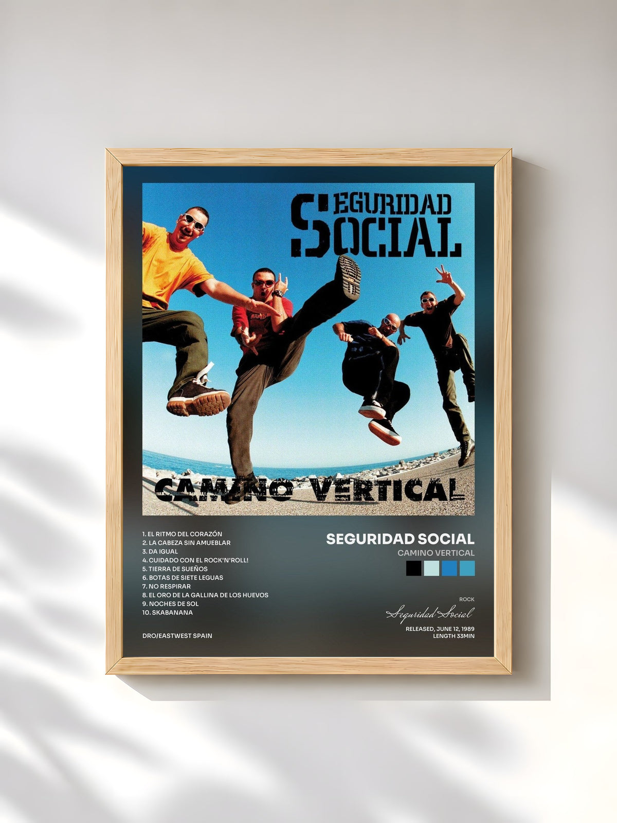 #bois Tableau de l'album Camino Vertical de Seguridad Social, cadre en bois brut, imprimé et encadré en France