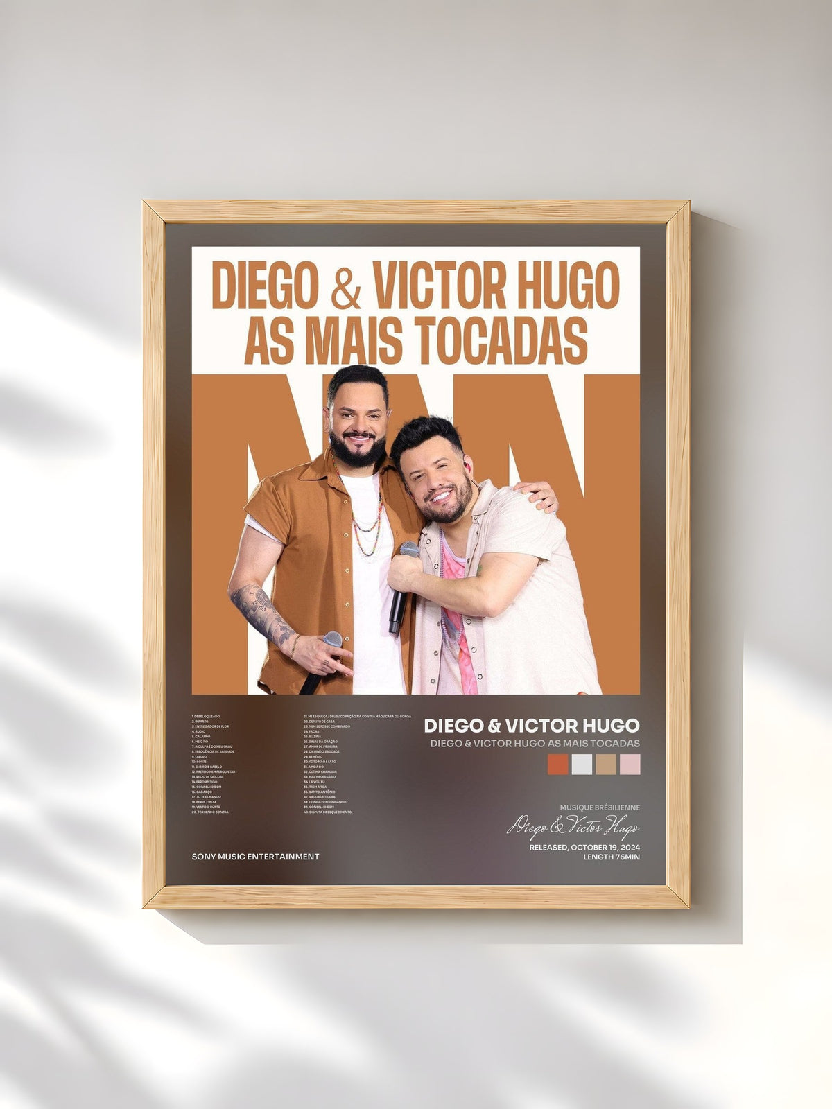 #bois Tableau de l'album Diego & Victor Hugo As Mais Tocadas de Diego & Victor Hugo, cadre en bois brut, imprimé et encadré en France