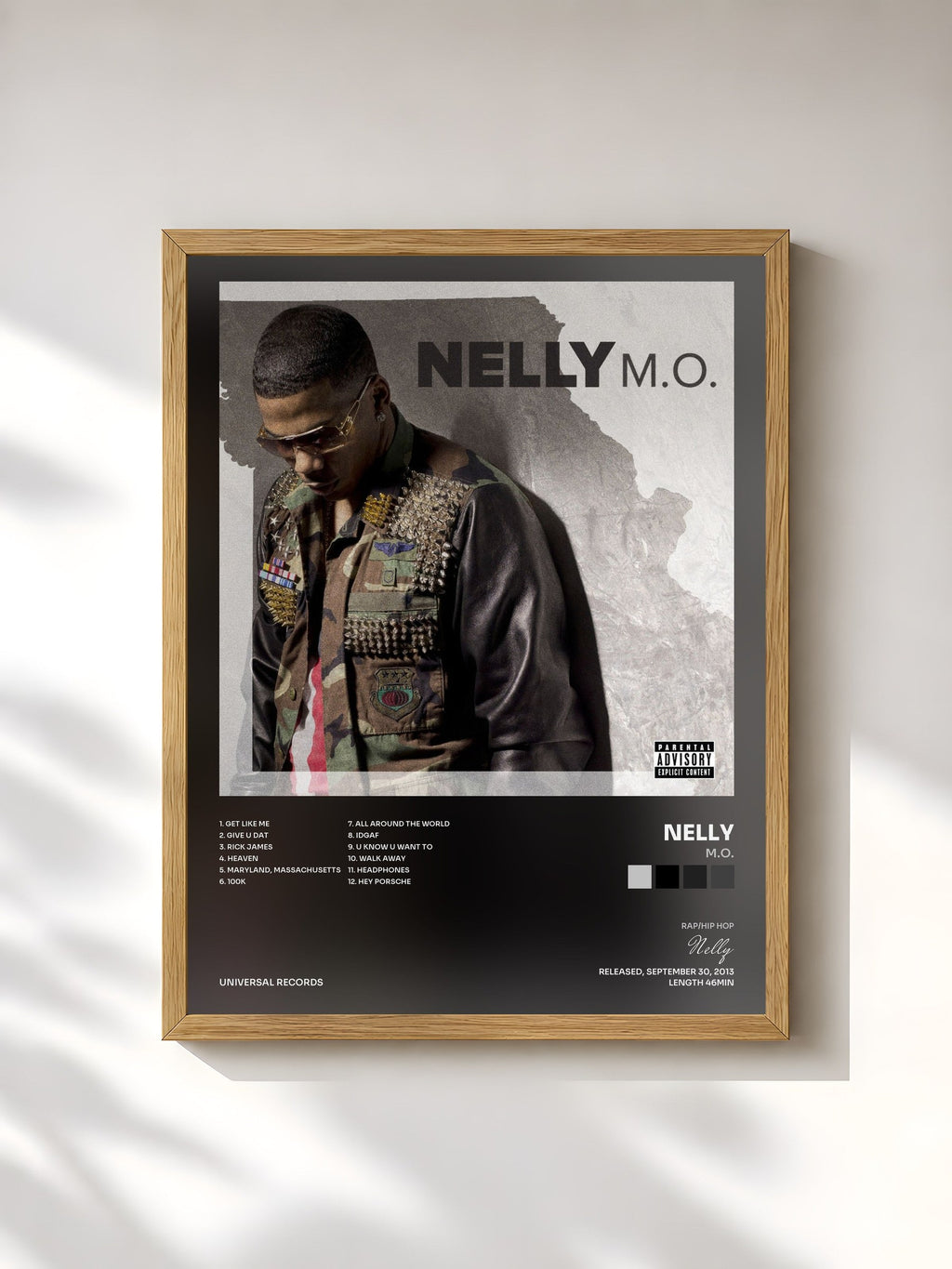 #bois Tableau de l'album M.O. de Nelly, cadre en bois brut, imprimé et encadré en France