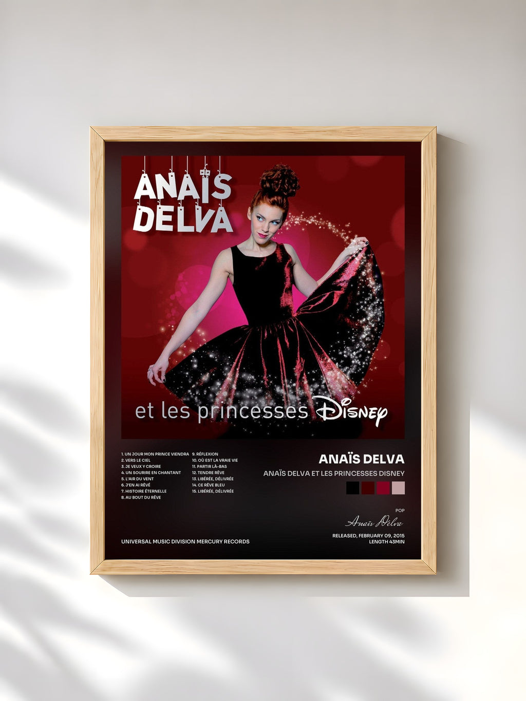 #bois Tableau de l'album Anaïs Delva et les princesses Disney de Anaïs Delva, cadre en bois brut, imprimé et encadré en France