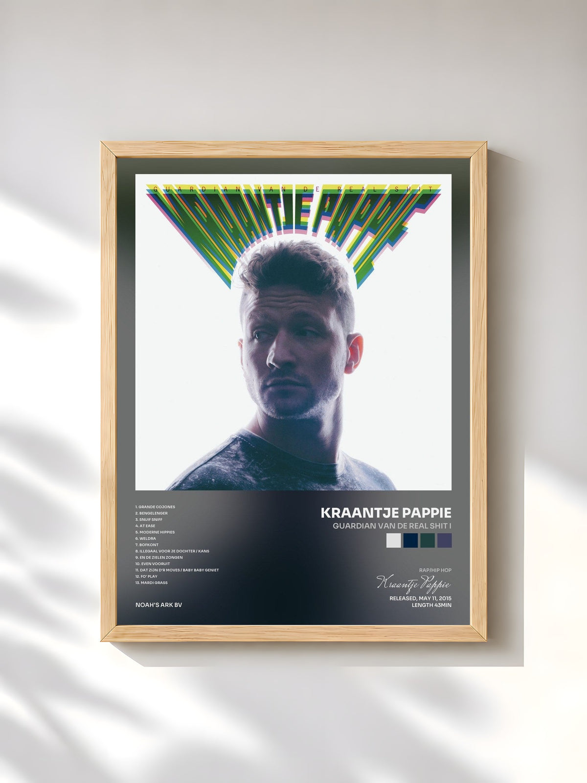 #bois Tableau de l'album Guardian Van De Real Shit I de Kraantje Pappie, cadre en bois brut, imprimé et encadré en France