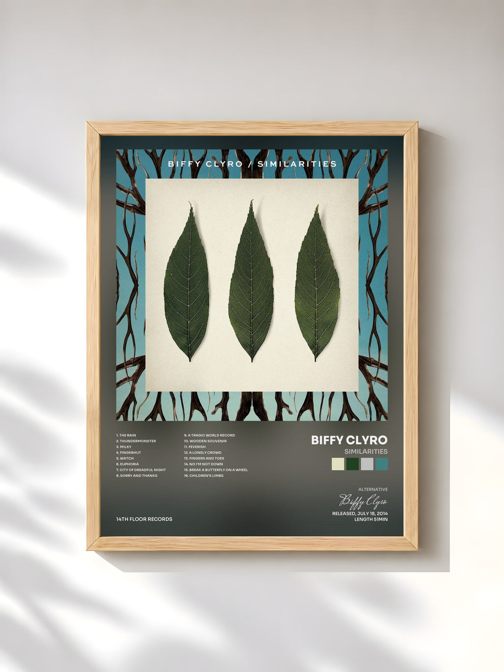 #bois Tableau de l'album Similarities de Biffy Clyro, cadre en bois brut, imprimé et encadré en France