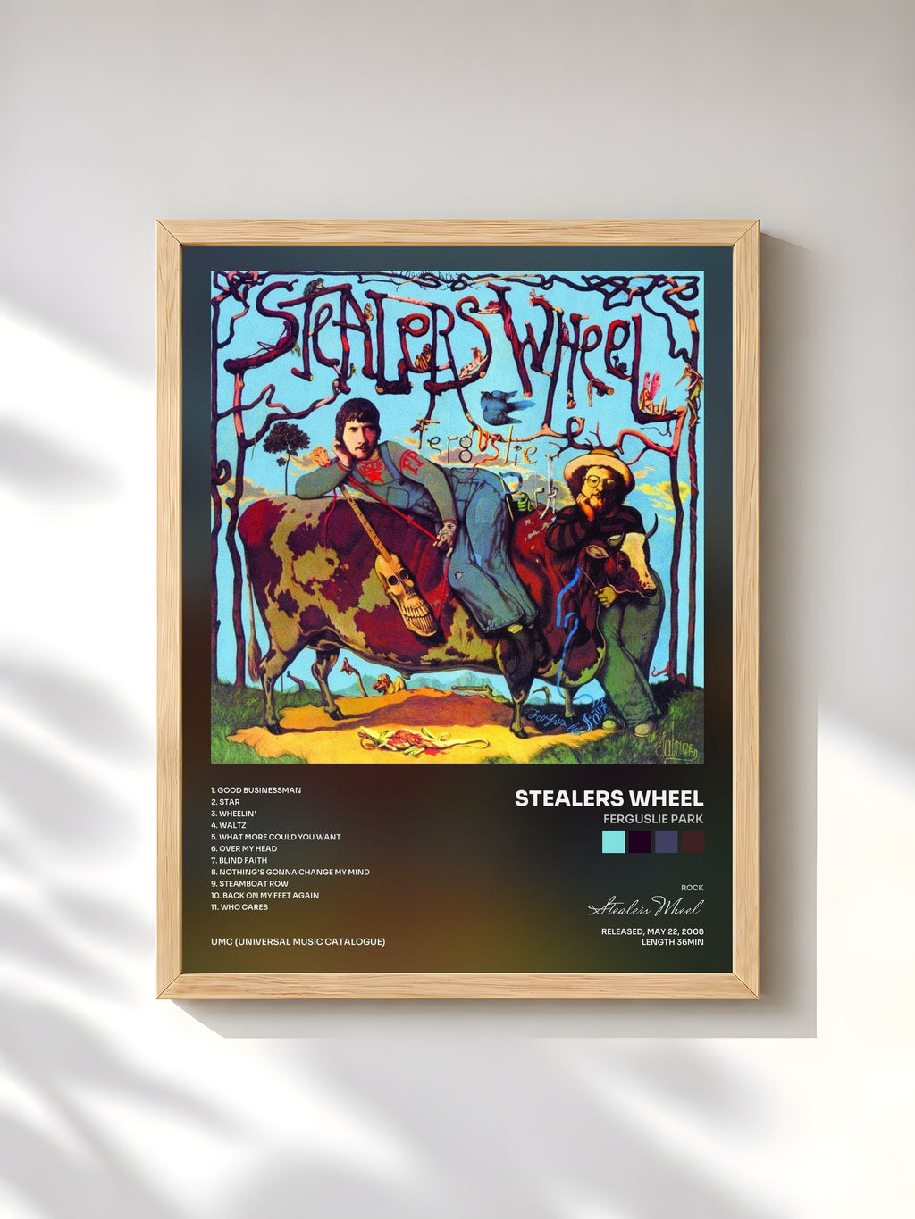 #bois Tableau de l'album Ferguslie Park de Stealers Wheel, cadre en bois brut, imprimé et encadré en France