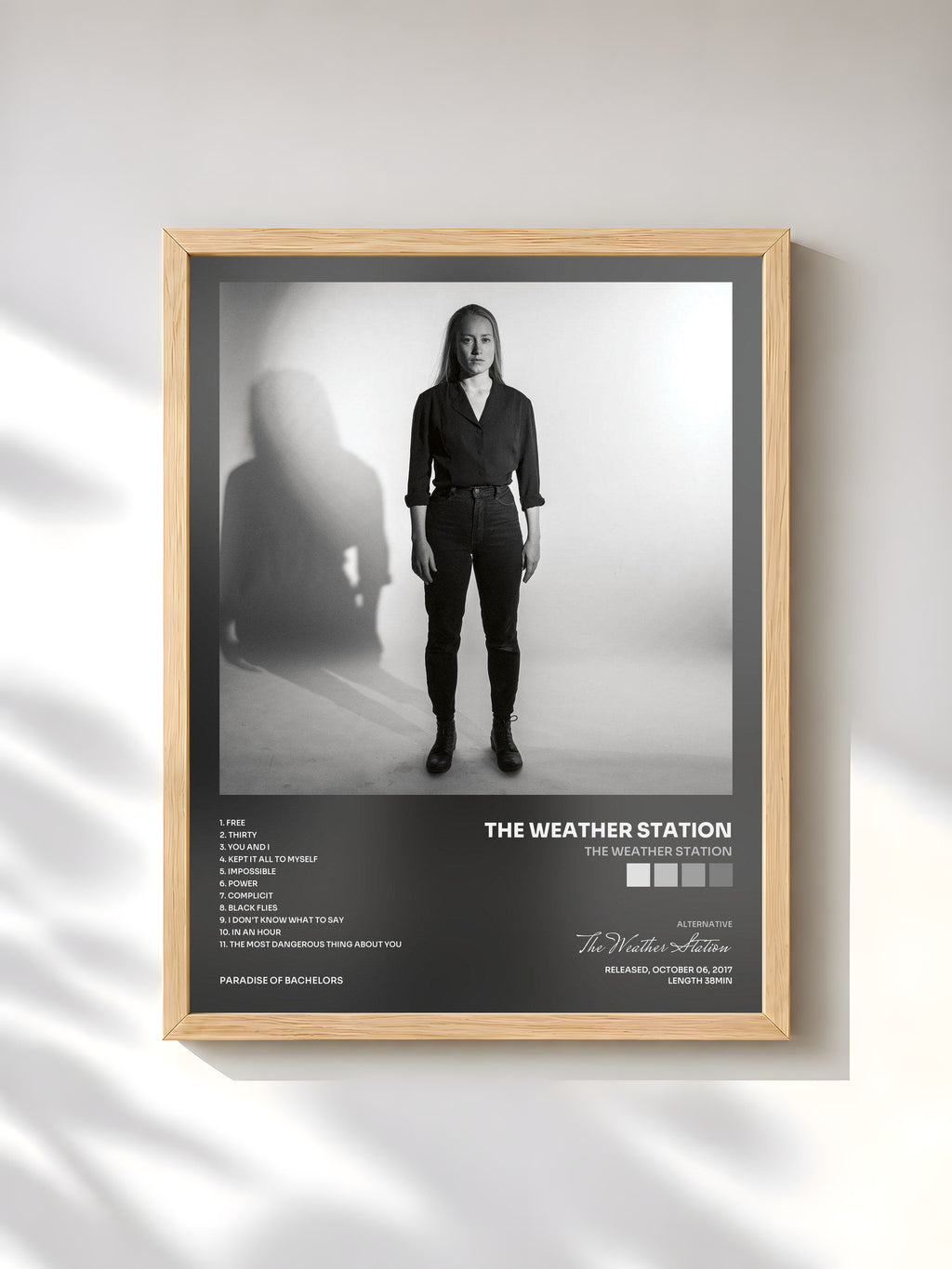 #bois Tableau de l'album The Weather Station de The Weather Station, cadre en bois brut, imprimé et encadré en France