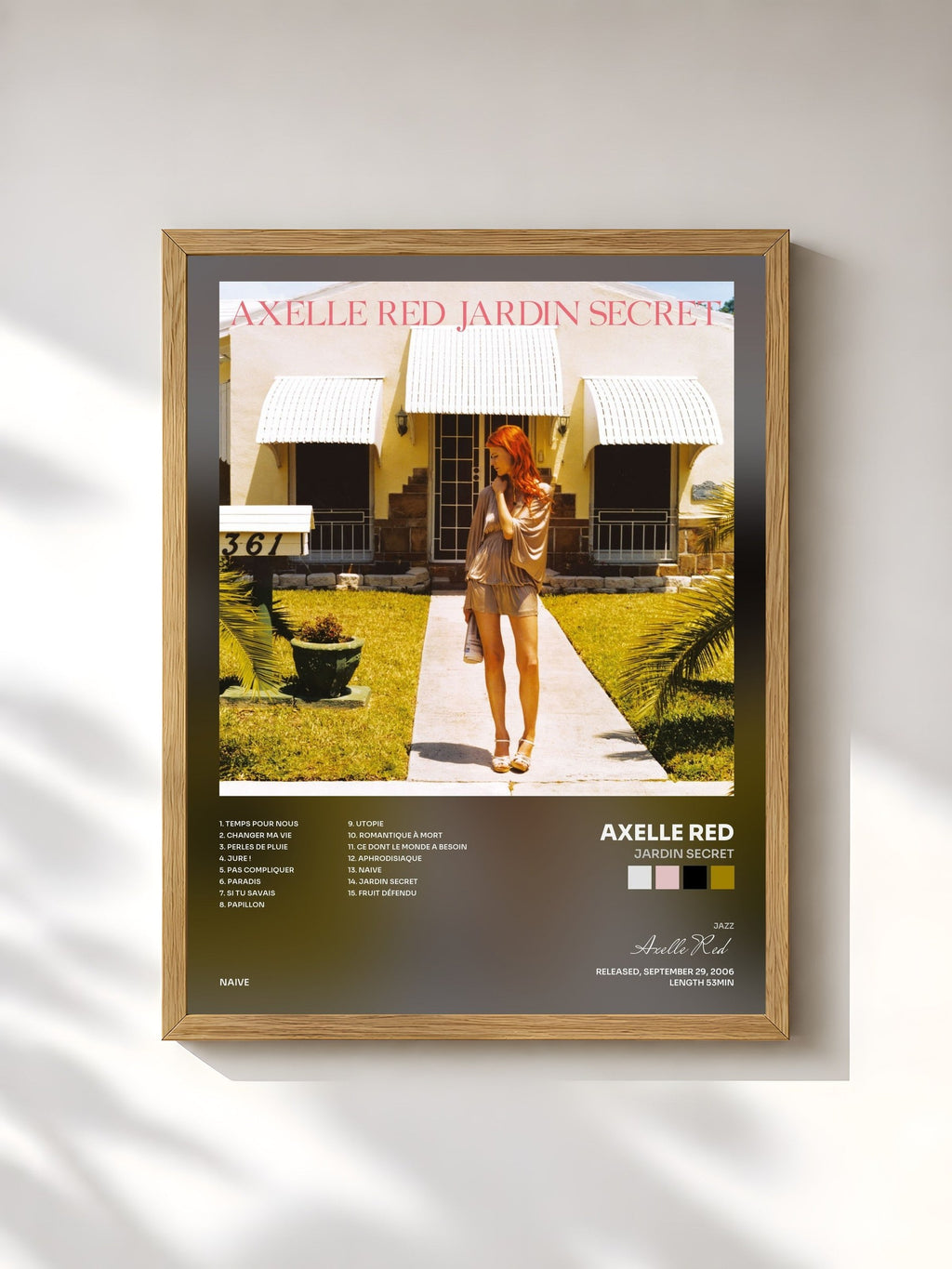 #bois Tableau de l'album Jardin secret de Axelle Red, cadre en bois brut, imprimé et encadré en France