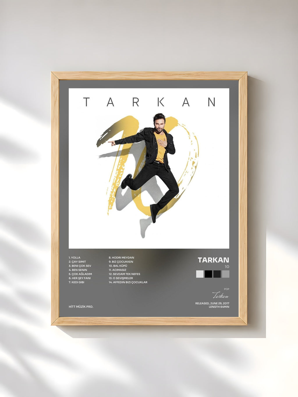#bois Tableau de l'album 10 de Tarkan, cadre en bois brut, imprimé et encadré en France