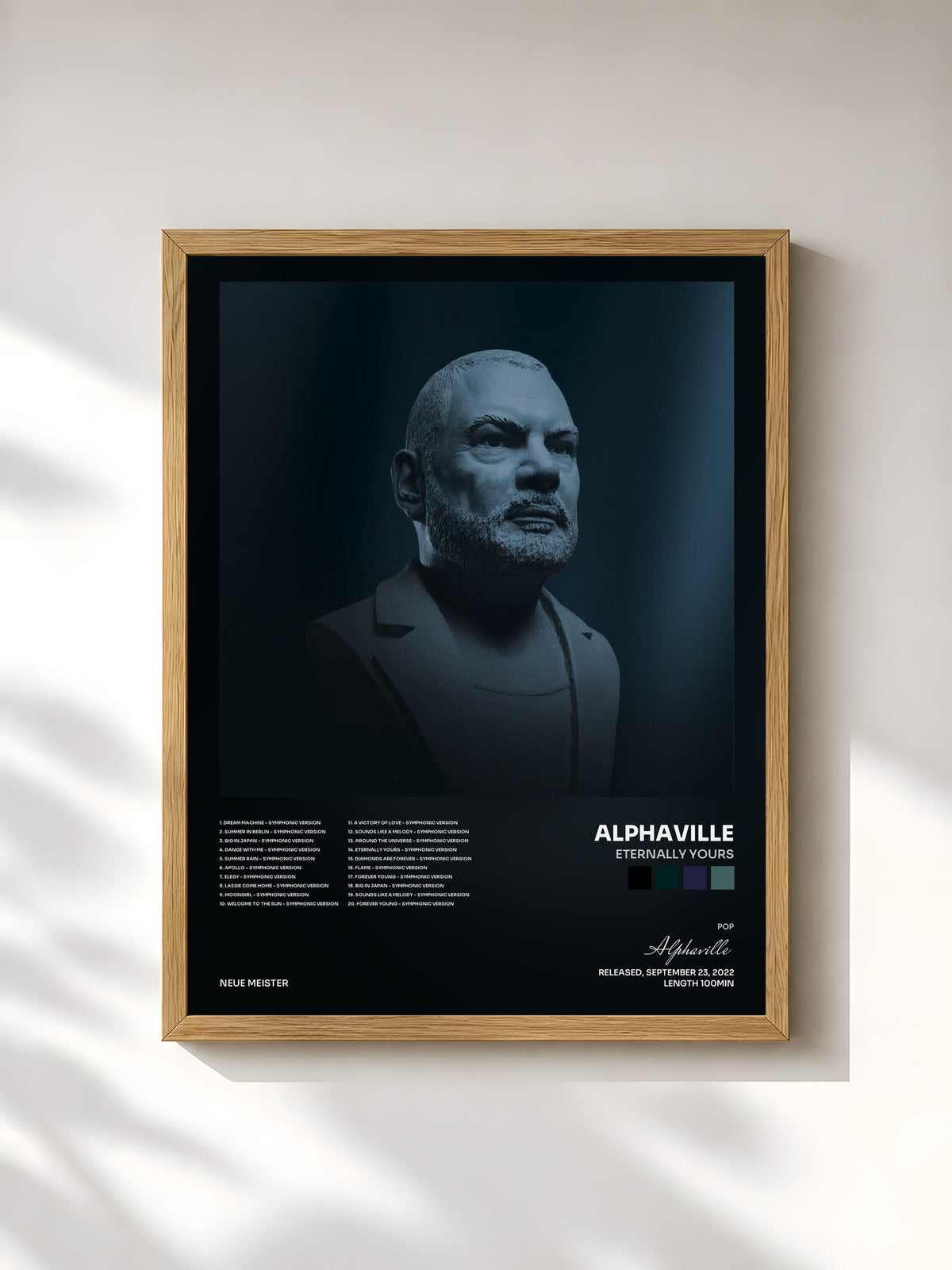 #bois Tableau de l'album Eternally Yours de Alphaville, cadre en bois brut, imprimé et encadré en France