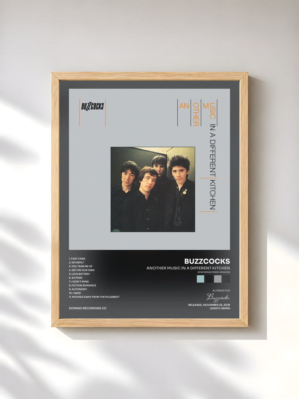 #bois Tableau de l'album Another Music In A Different Kitchen (2018 Remastered Version) de Buzzcocks, cadre en bois brut, imprimé et encadré en France