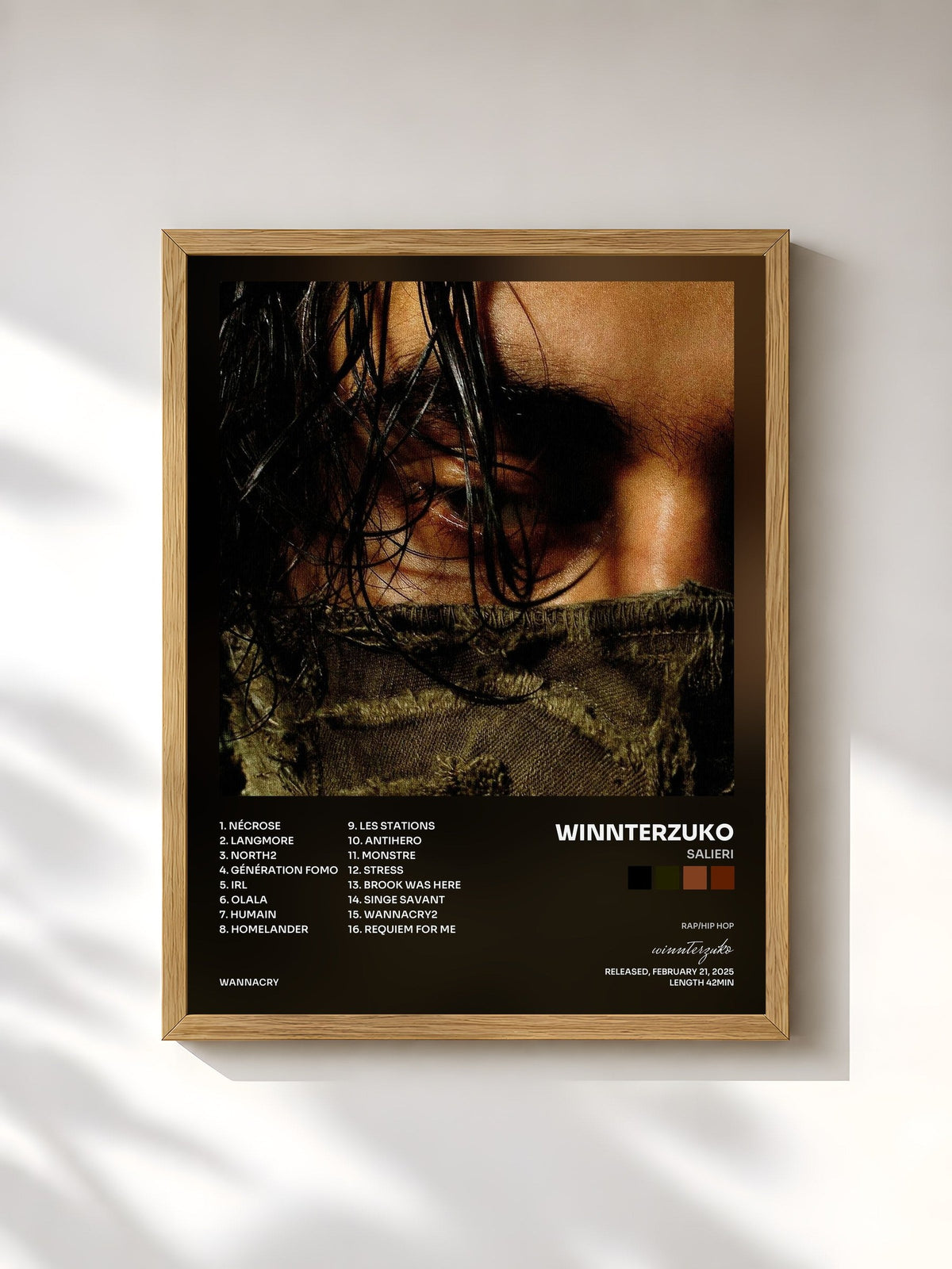 #bois Tableau de l'album Salieri de winnterzuko, cadre en bois brut, imprimé et encadré en France