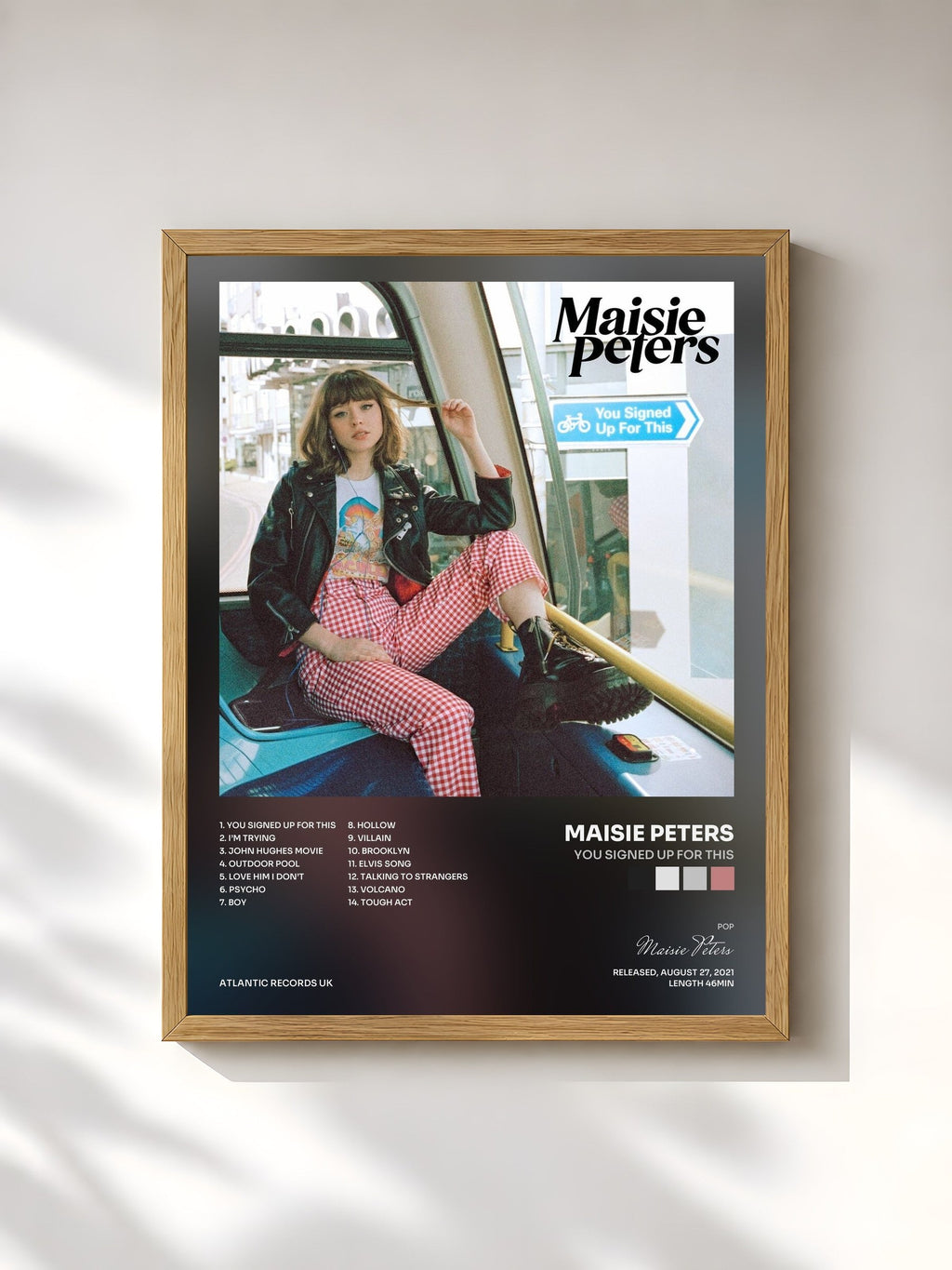 #bois Tableau de l'album You Signed Up For This de Maisie Peters, cadre en bois brut, imprimé et encadré en France