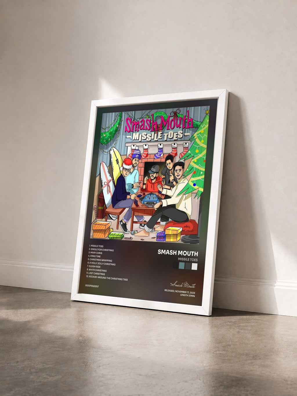#blanc Tableau de l'album MISSILE TOES de Smash Mouth vu de trois quarts, cadre blanc