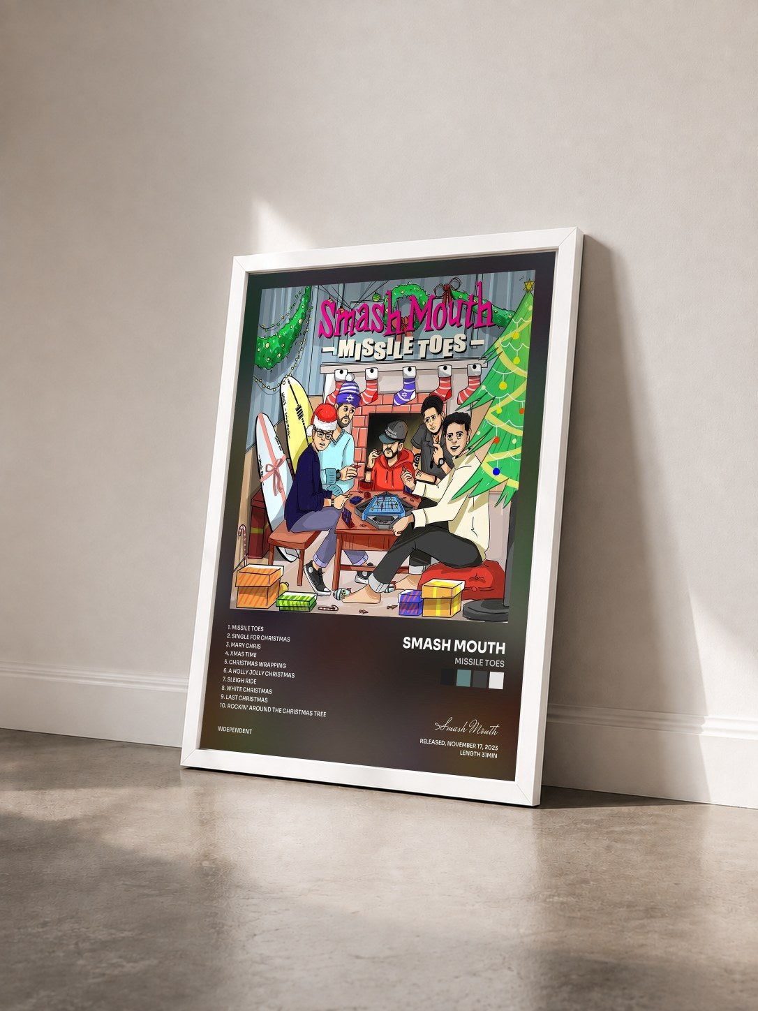 #blanc Tableau de l'album MISSILE TOES de Smash Mouth vu de trois quarts, cadre blanc