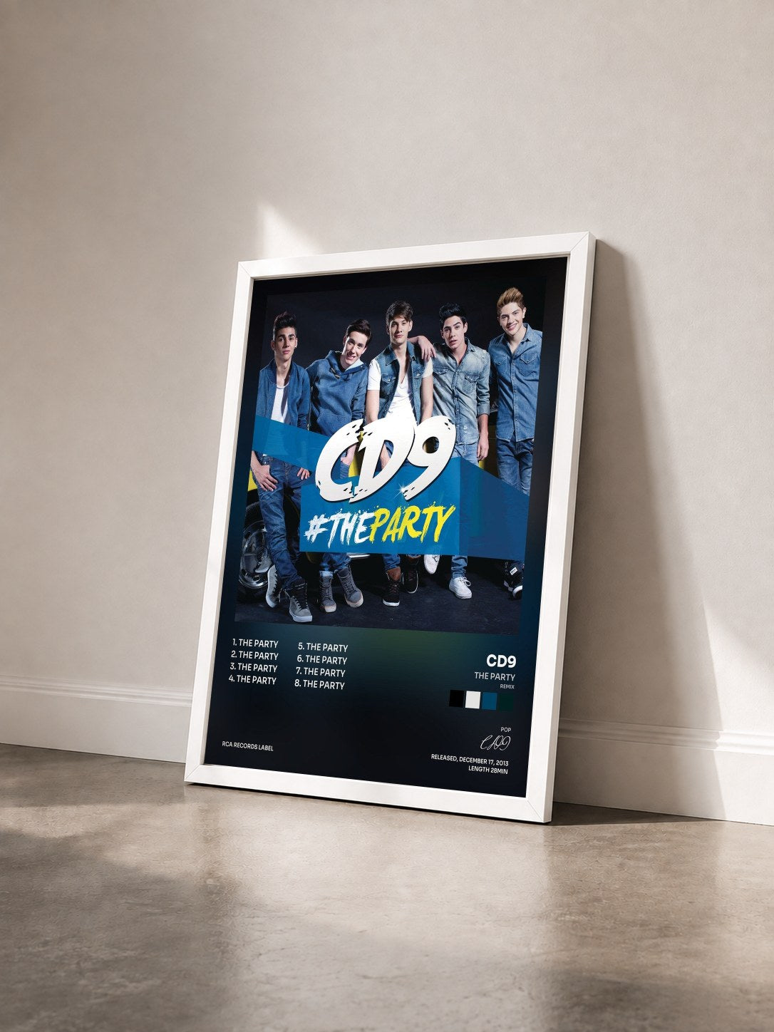 #blanc Tableau de l'album The Party (Remix) de CD9 vu de trois quarts, cadre blanc