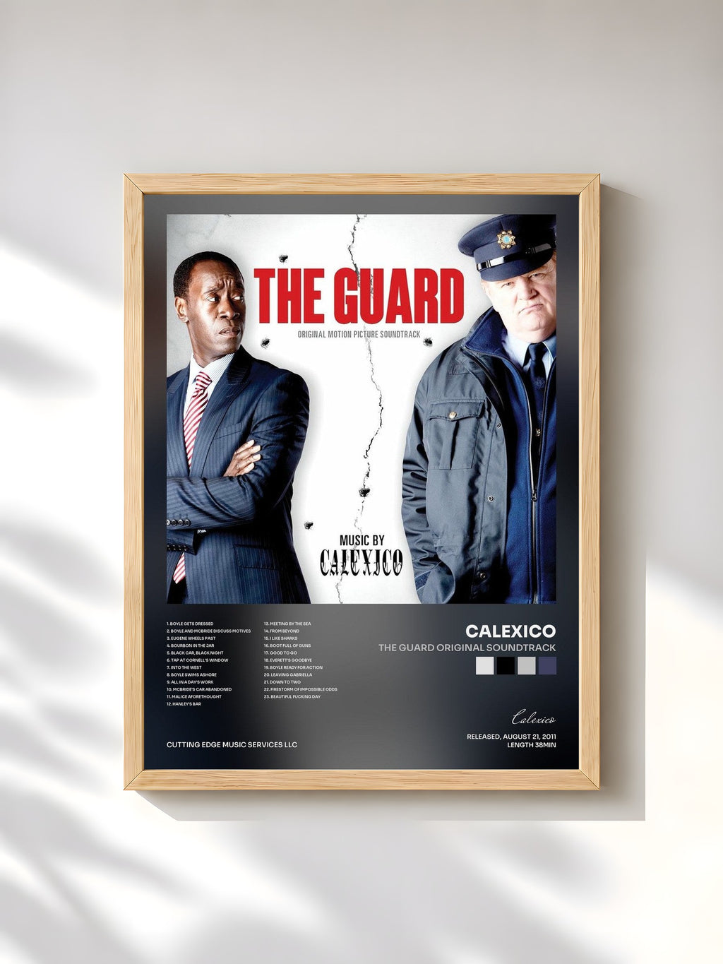 #bois Tableau de l'album The Guard Original Soundtrack de Calexico, cadre en bois brut, imprimé et encadré en France