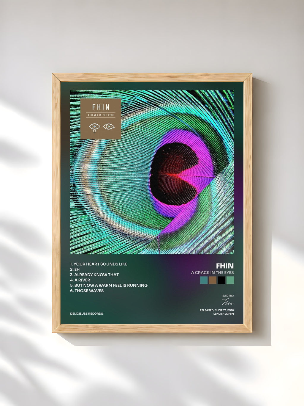 #bois Tableau de l'album A Crack in the Eyes de Fhin, cadre en bois brut, imprimé et encadré en France