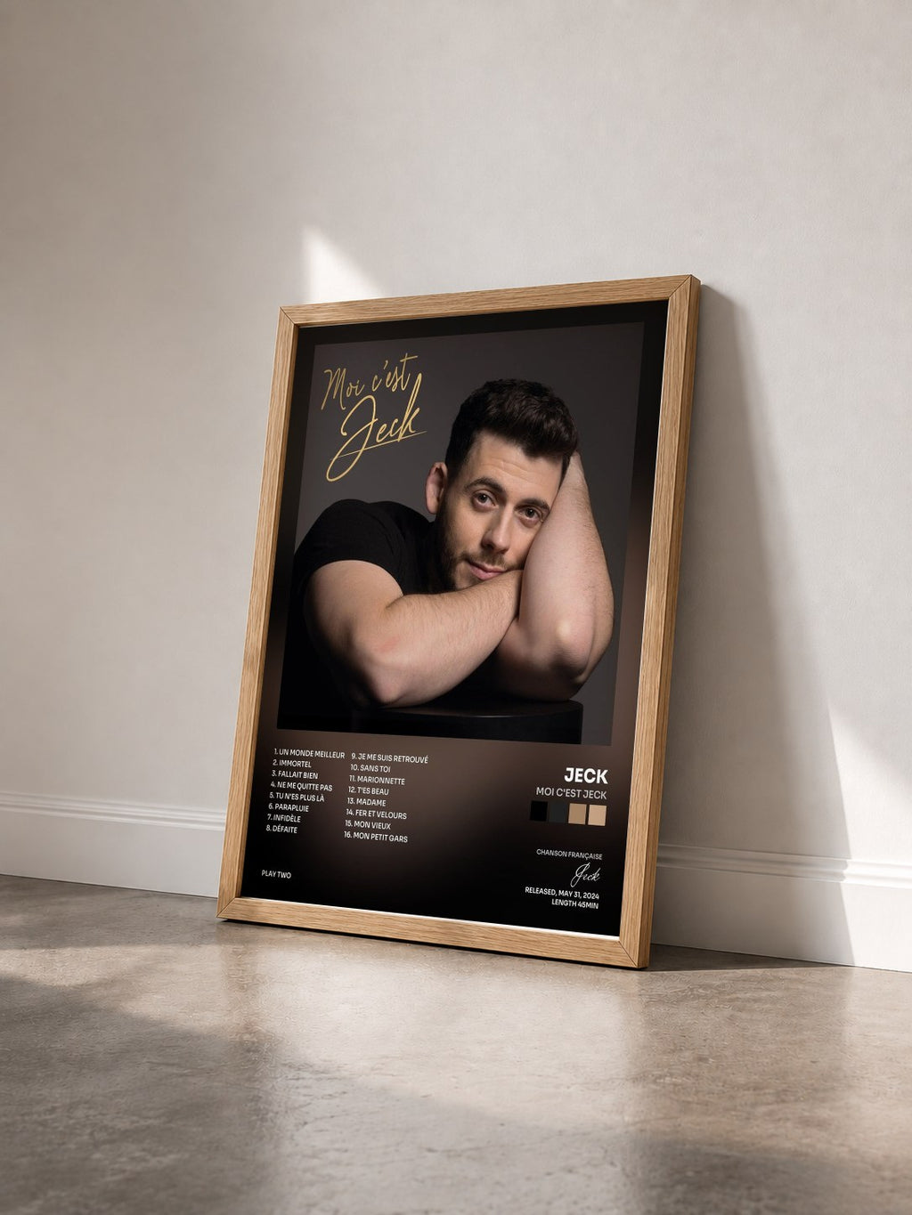 #bois Tableau de l'album Moi c'est Jeck de Jeck vu de trois quarts, cadre en bois brut