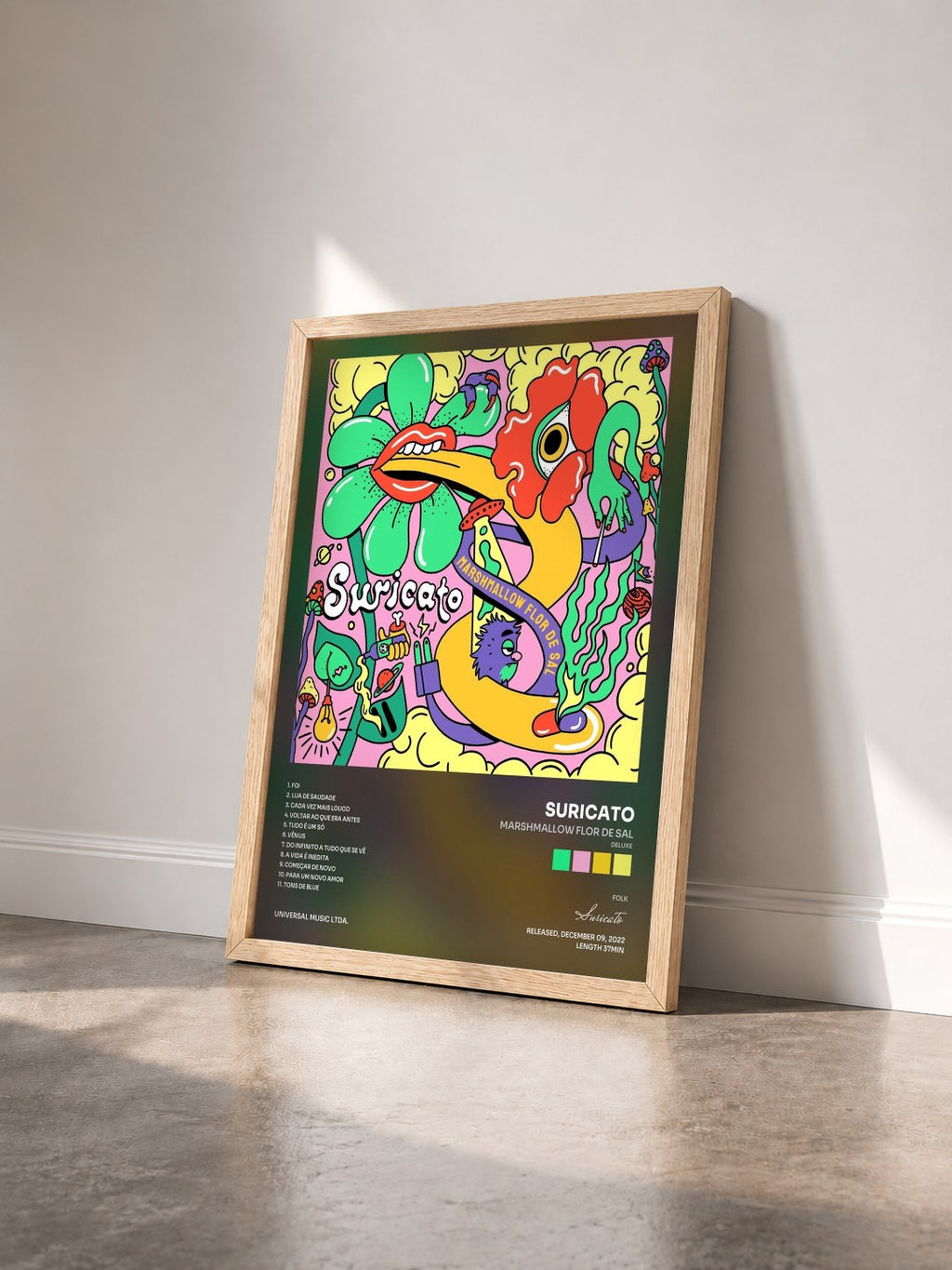 #bois Tableau de l'album Marshmallow Flor De Sal (Deluxe) de Suricato vu de trois quarts, cadre en bois brut