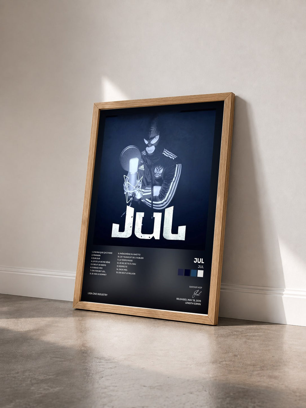#bois Tableau de l'album Jul de Jul vu de trois quarts, cadre en bois brut