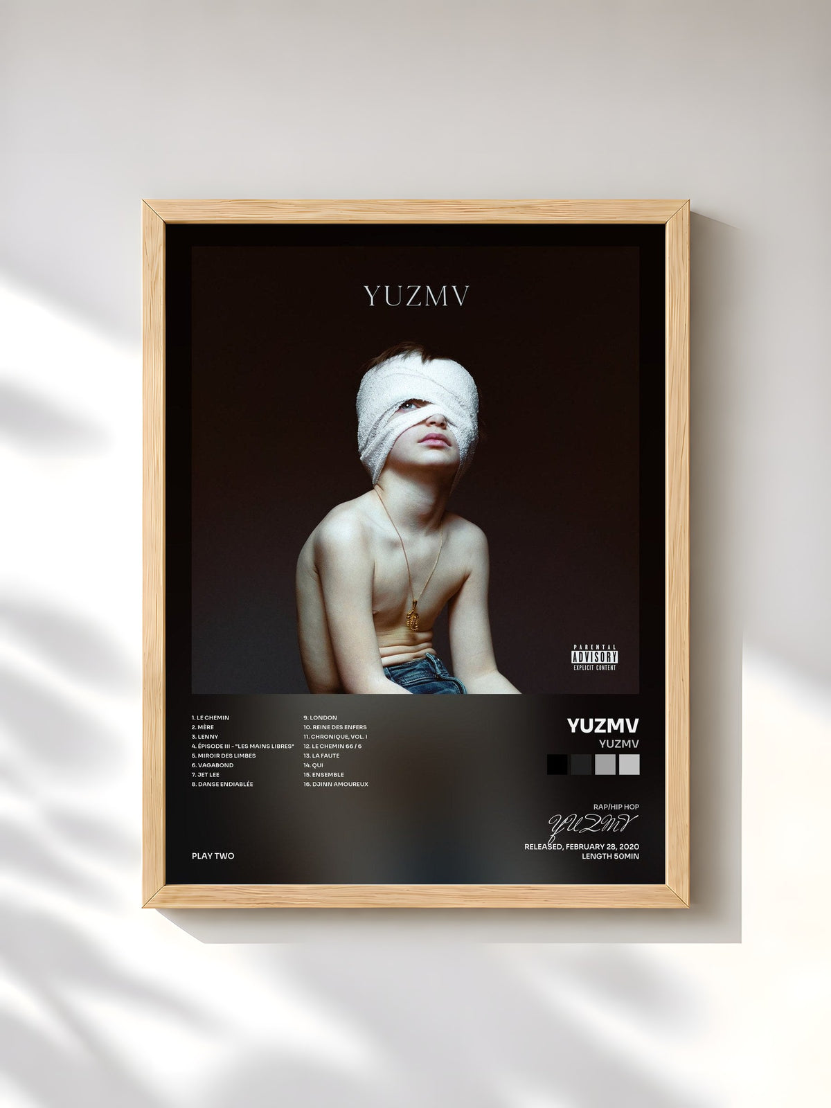 #bois Tableau de l'album Yuzmv de YUZMV, cadre en bois brut, imprimé et encadré en France