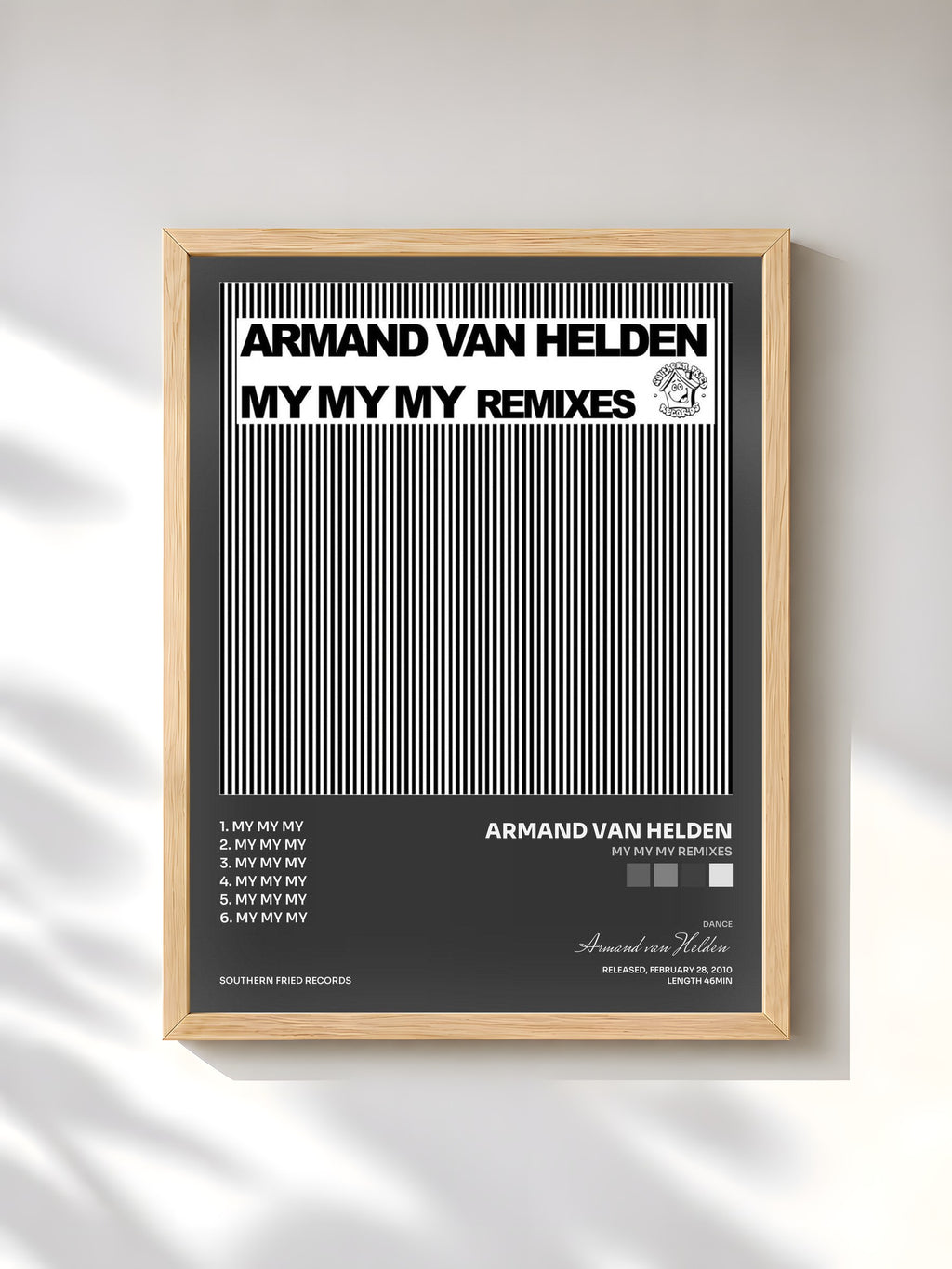 #bois Tableau de l'album My My My Remixes de Armand van Helden, cadre en bois brut, imprimé et encadré en France