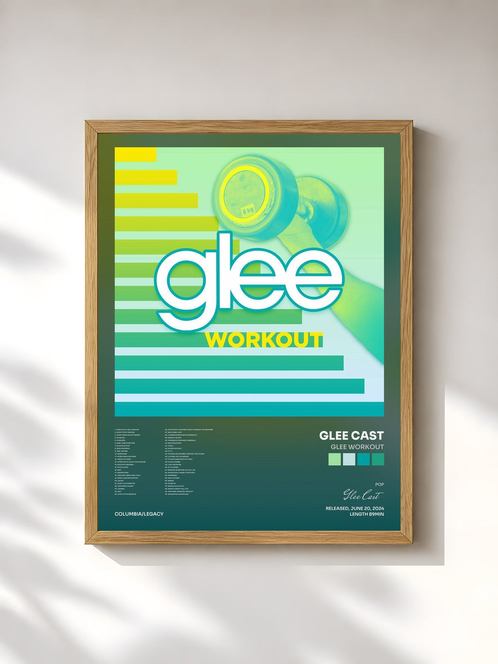 #bois Tableau de l'album Glee Workout de Glee Cast, cadre en bois brut, imprimé et encadré en France