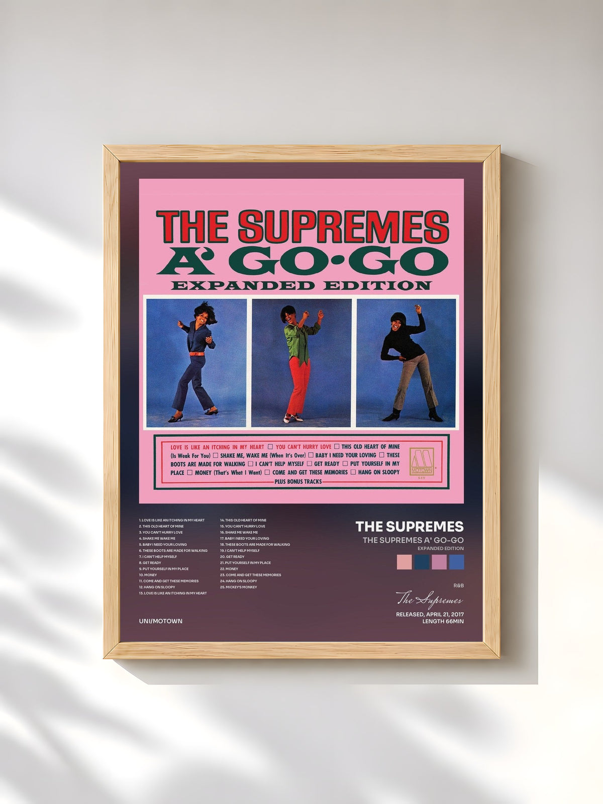 #bois Tableau de l'album The Supremes A' Go-Go (Expanded Edition) de The Supremes, cadre en bois brut, imprimé et encadré en France