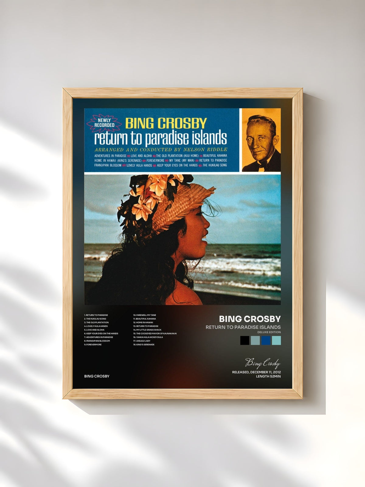 #bois Tableau de l'album Return To Paradise Islands (Deluxe Edition) de Bing Crosby, cadre en bois brut, imprimé et encadré en France