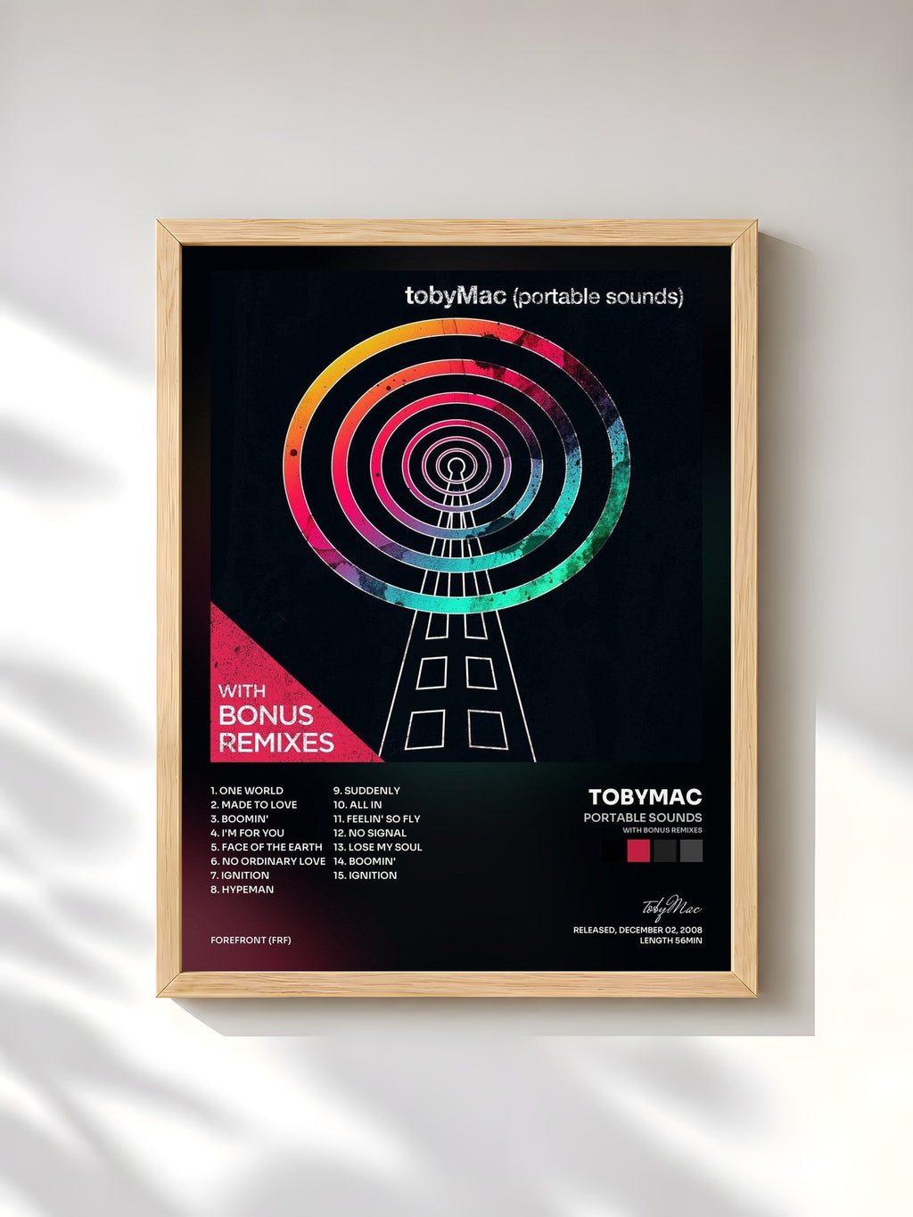 #bois Tableau de l'album Portable Sounds (With Bonus Remixes) de tobyMac, cadre en bois brut, imprimé et encadré en France