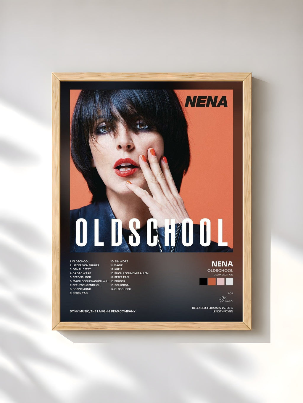 #bois Tableau de l'album Oldschool (Deluxe Edition) de Nena, cadre en bois brut, imprimé et encadré en France