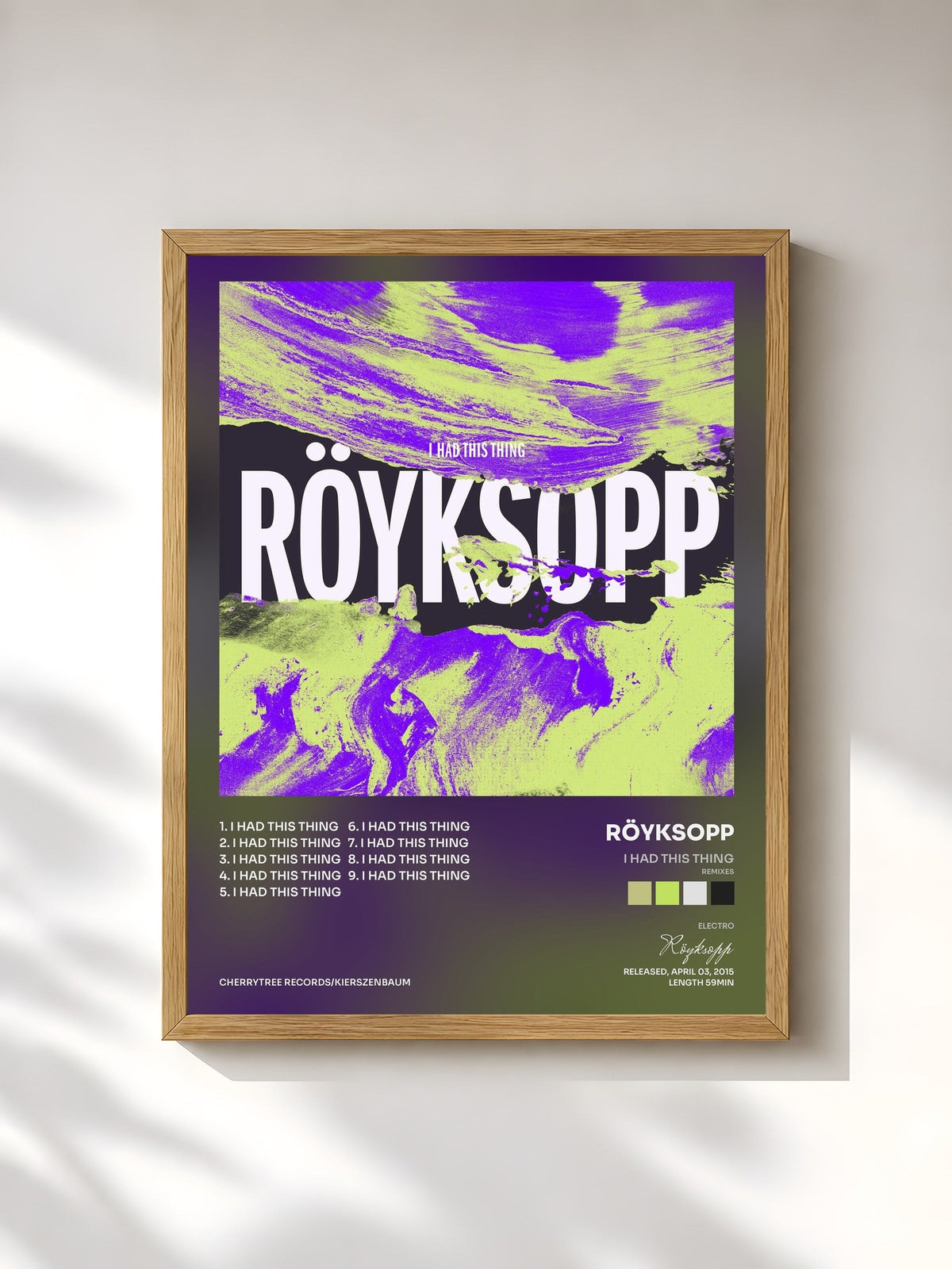 #bois Tableau de l'album I Had This Thing (Remixes) de Röyksopp, cadre en bois brut, imprimé et encadré en France