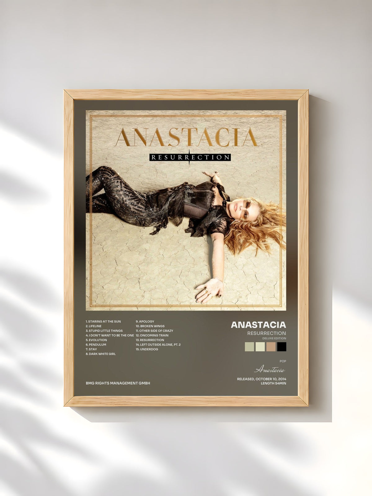 #bois Tableau de l'album Resurrection (Deluxe Edition) de Anastacia, cadre en bois brut, imprimé et encadré en France
